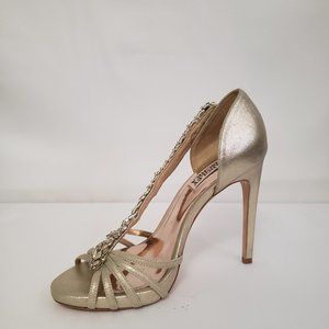 Badgley Mischka Emma II Embellished Heeled Leather Women's Shoe